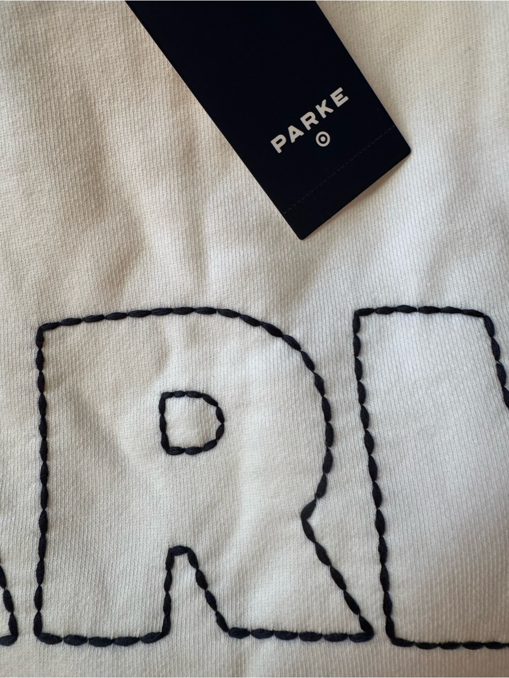 Parke Cream Logo Crewneck Sweatshirt- S/M - Picture 3 of 3